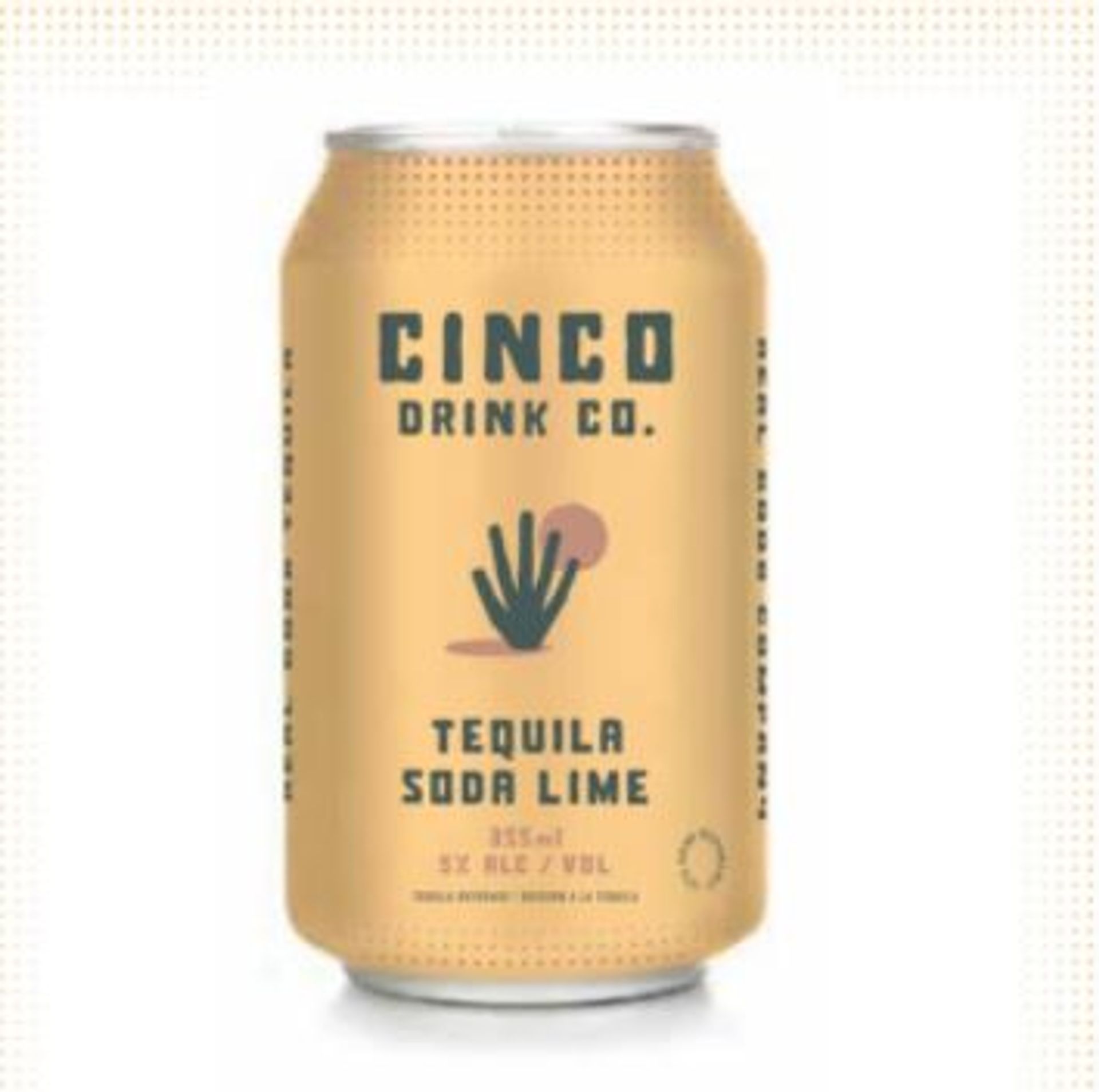 Cinco Drink co. Tequila Soda & Lime, 355ml Can Cocktail (5% ABV)