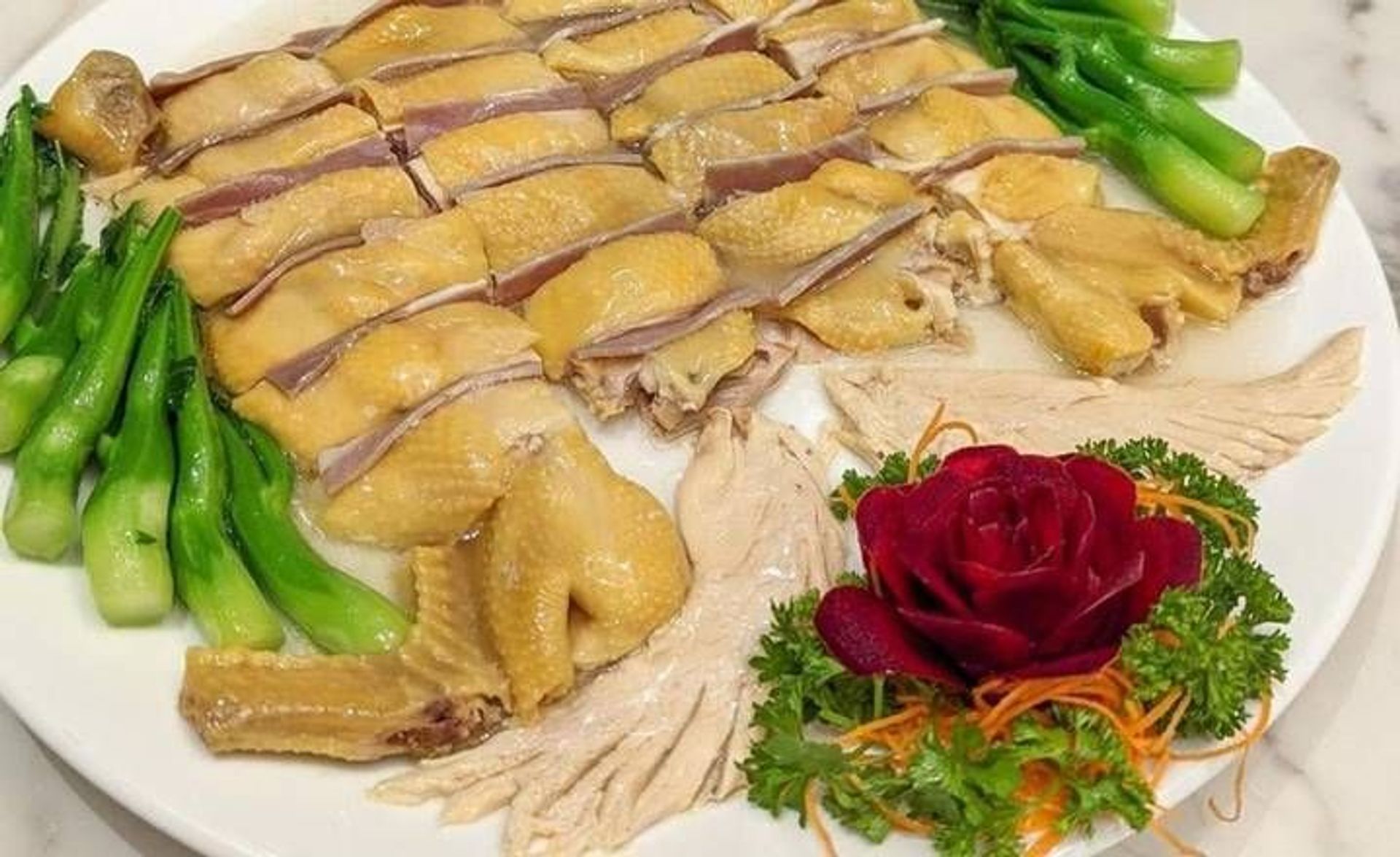金華玉樹雞 , Steamed Chicken & Ham (Half) G6