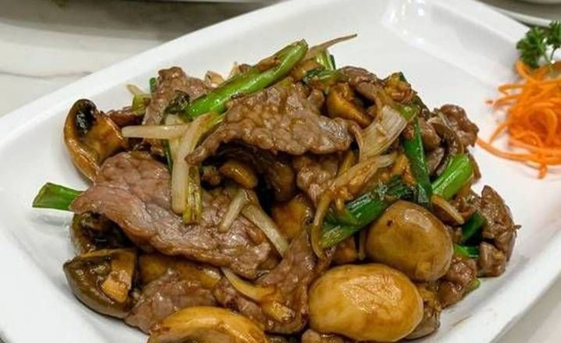 蘑菇蔥爆牛肉 , SF Beef w/ Mushroom & Ginger H5