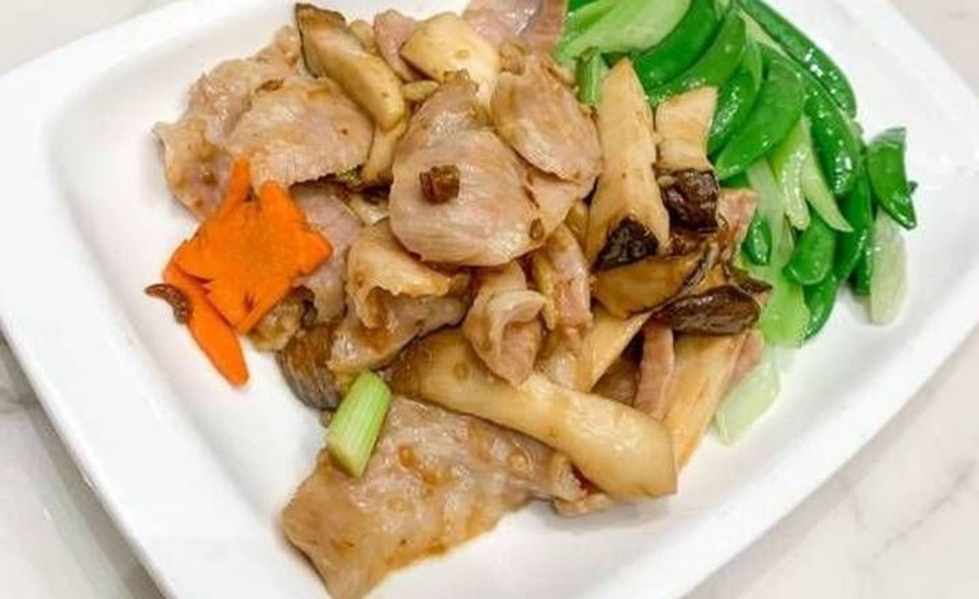 皇子菇豬爽肉, King Mushroom & Sliced Pork J7