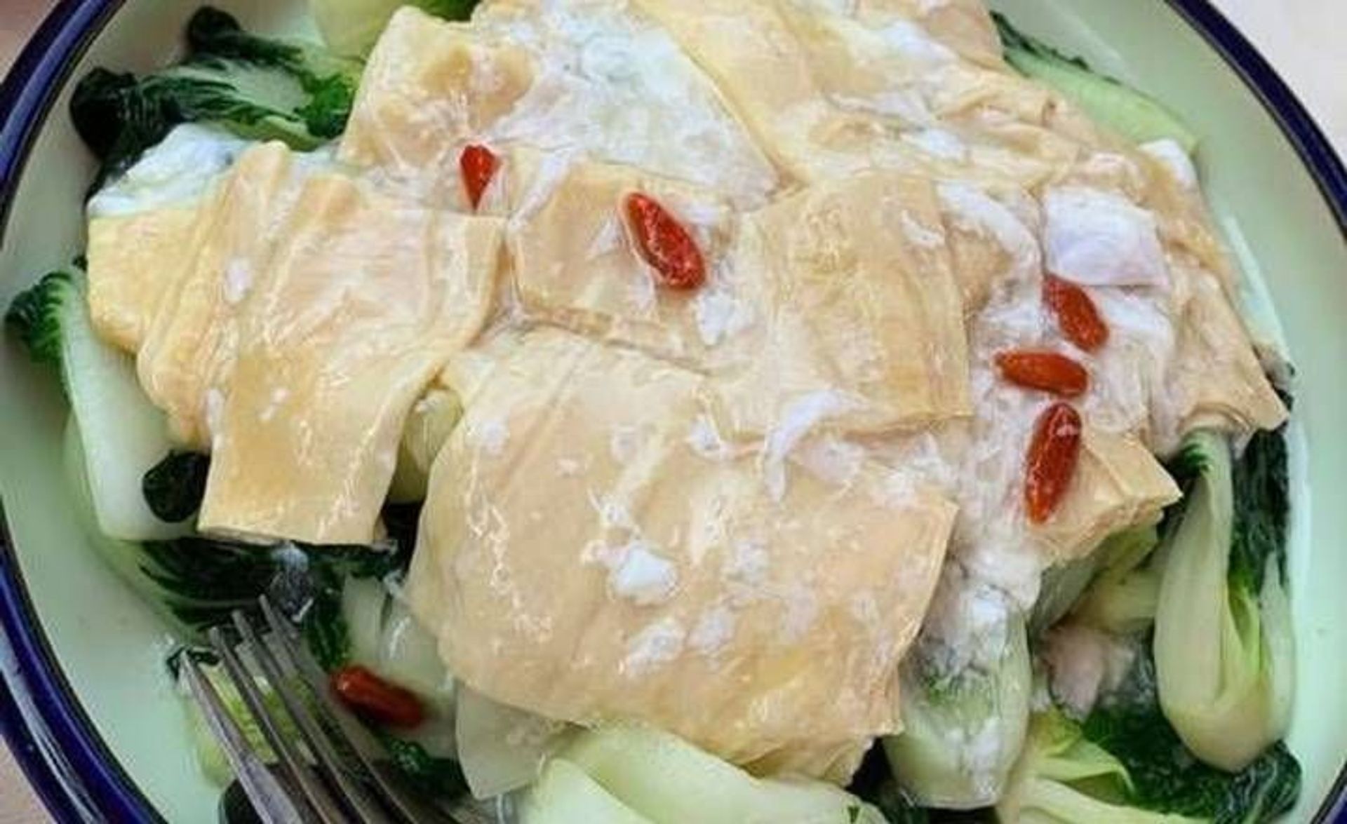 紅杞鮮竹白菜苗, Baby Bok Choy w/ Fresh Tofu Skin & Goji Berry K2