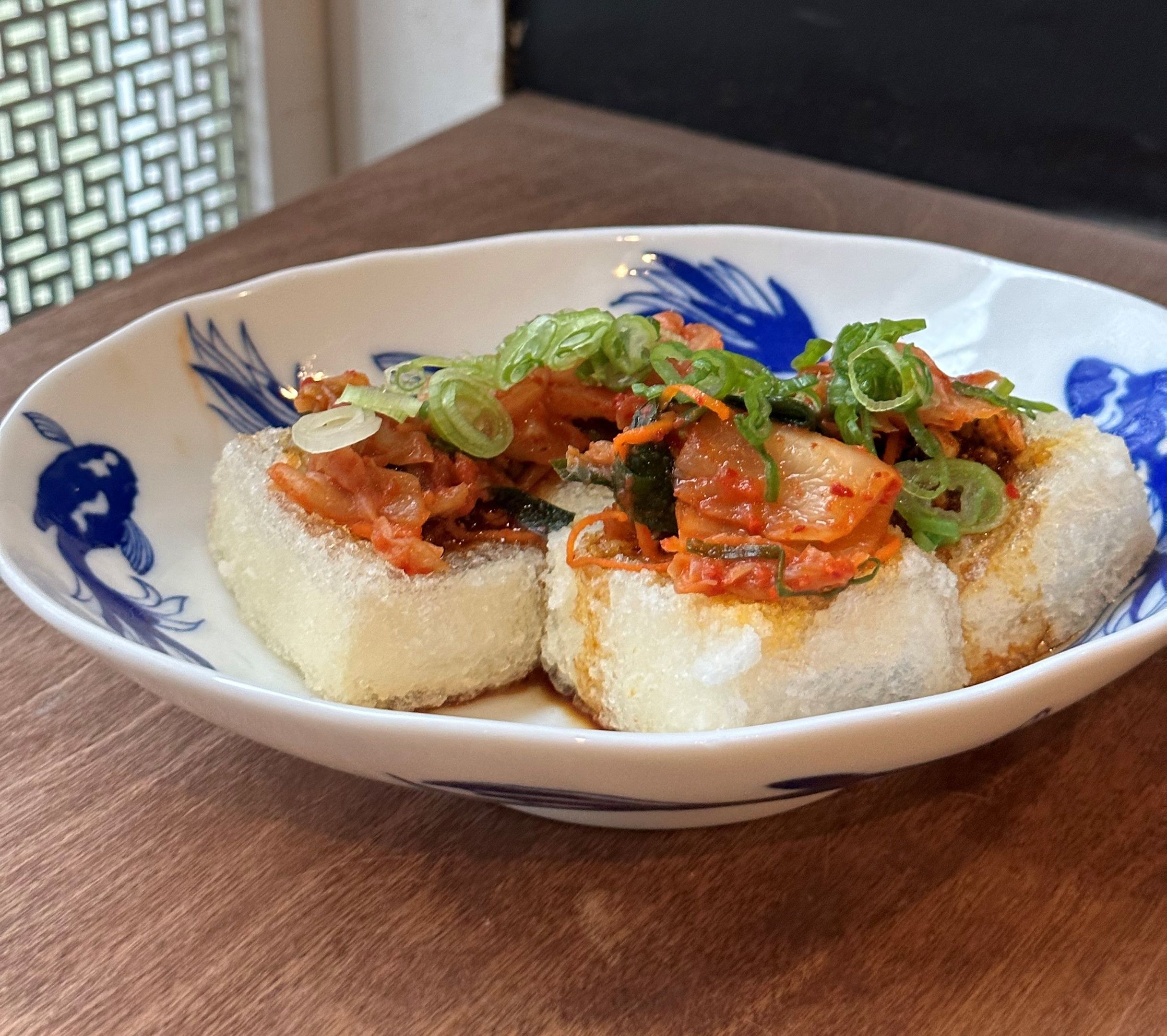 Deep-fried Tofu with Tsuchi Kimchi