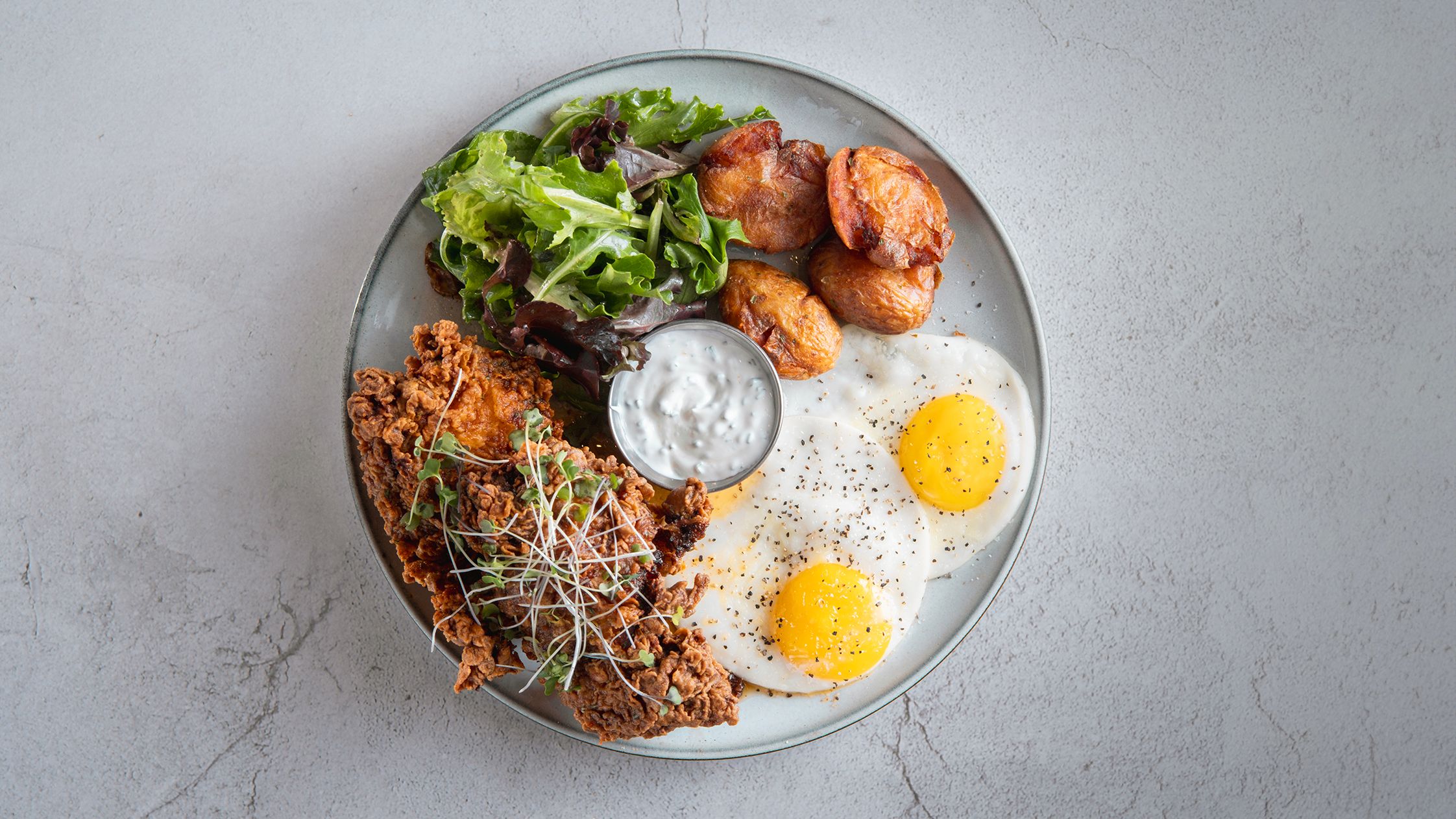 Buttermilk Fried Chicken and Eggs