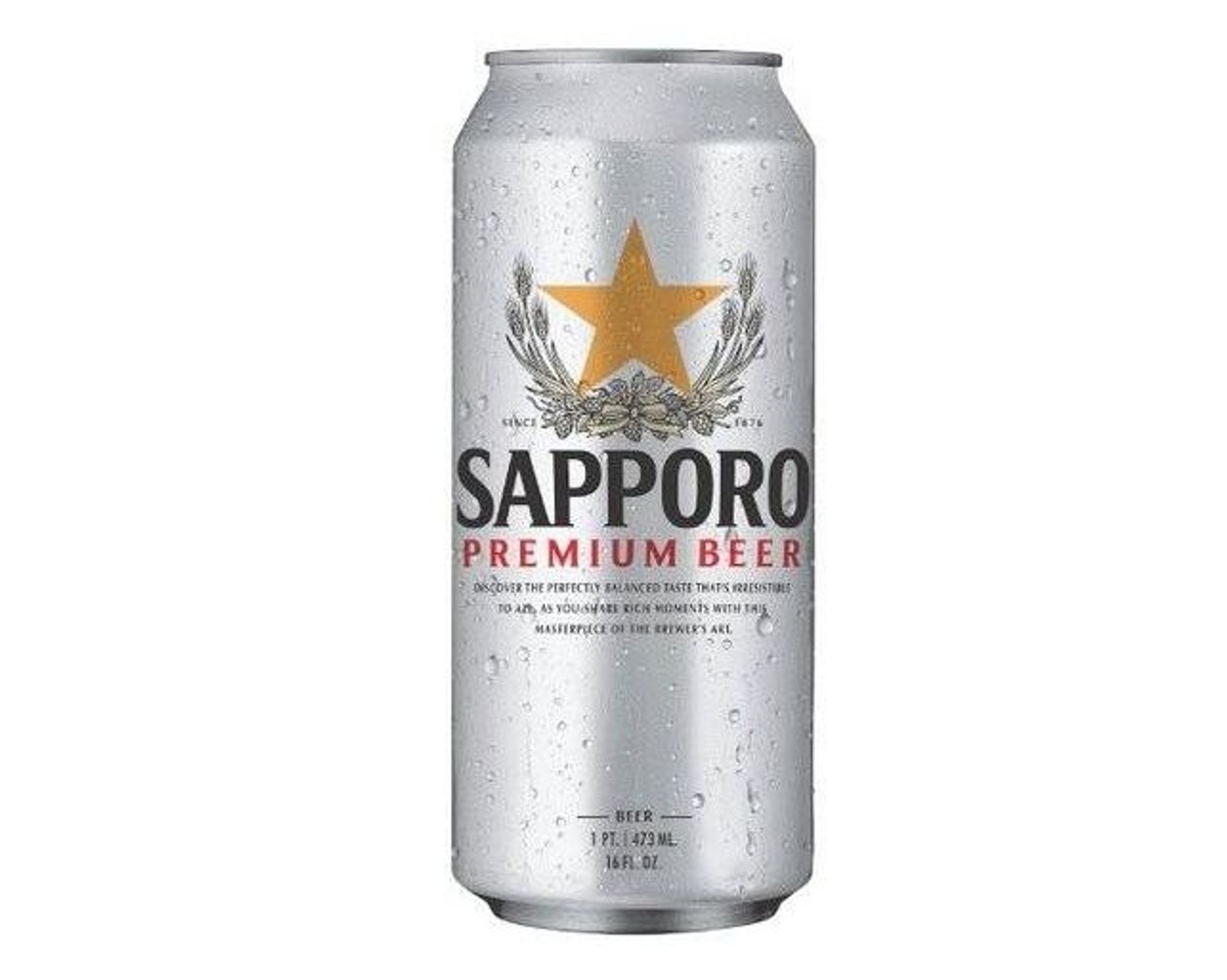 Sapporo Premium Beer, 500mL can beer (5% ABV)