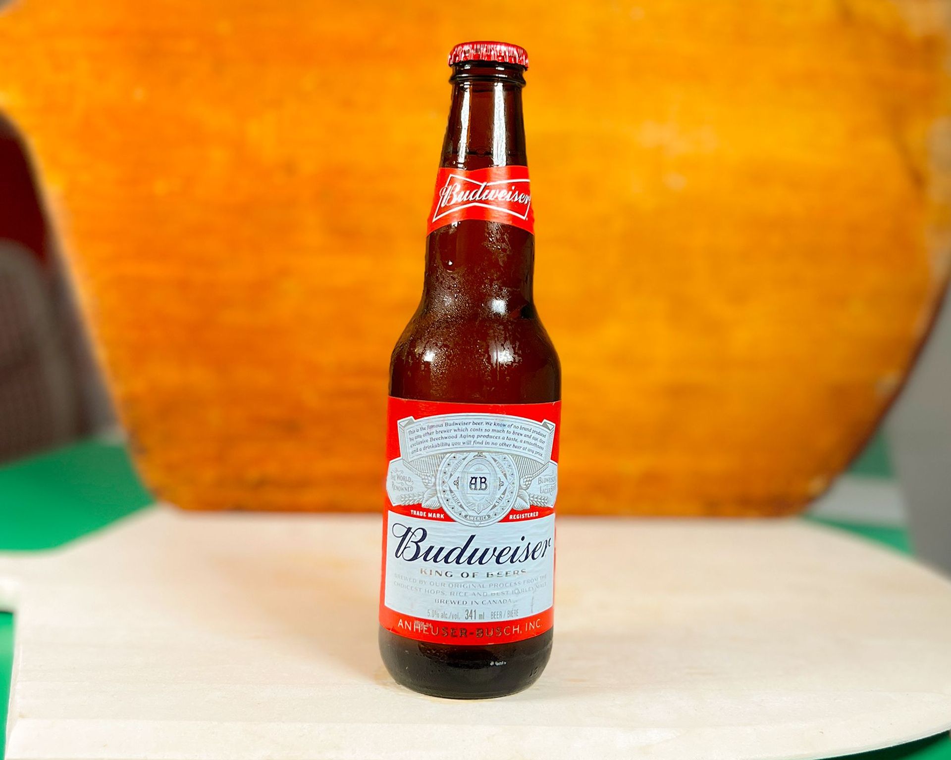 Budweiser Beer, 1-355ml Bottle, Beer [5.0% ABV]