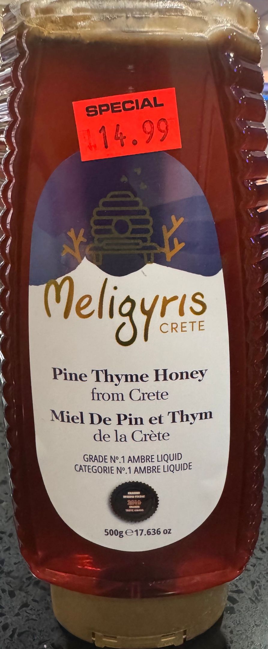 Meligyris Pine Thyme Honey  Squeeze 500 g
