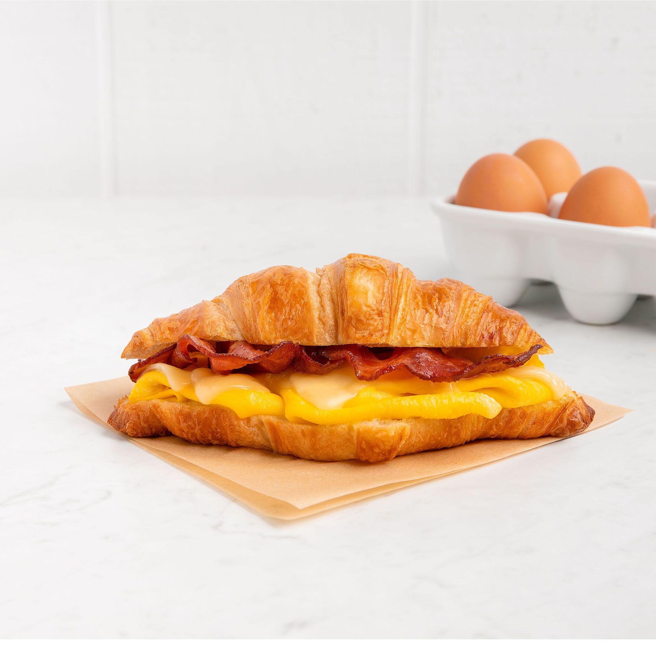 Egg, Cheese and Turkey Bacon Croissant