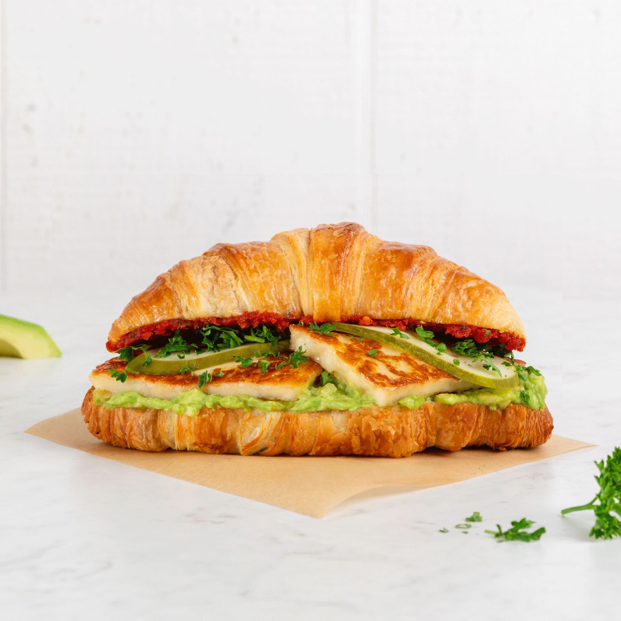 Mediterranean Grilled Halloumi Croissant