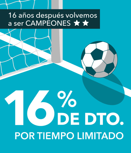 Promoción 16% de descuento por tiempo limitado. 
