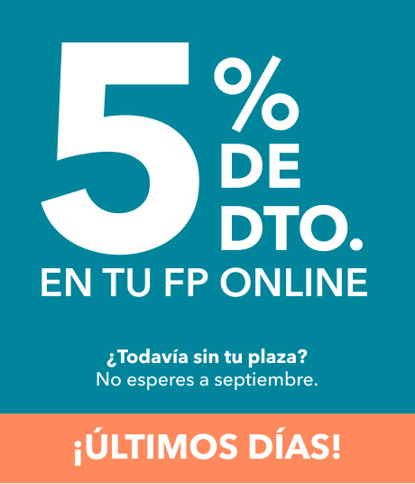 Promo Verano 5% de descuento en tu FP Online. Últimos días.