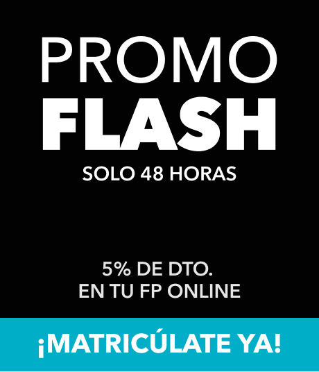 PROMO FLASH. Solo 48 horas. Contador. 5% de descuento en tu FP Online. ¡Matricúlate ya! 