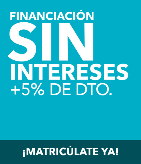 Promoción: financiación sin intereses más un 5% de descuento. Contador. ¡Matricúlate ya!