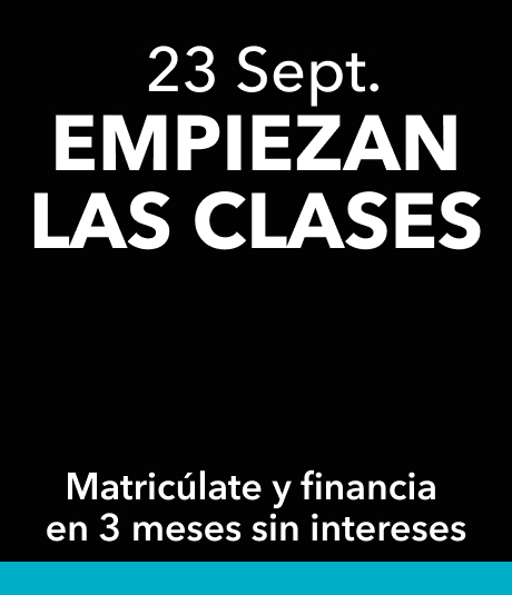 23 de Septiembre empiezan las clases. Matricúlate y financia tu FP en 3 meses sin intereses.
