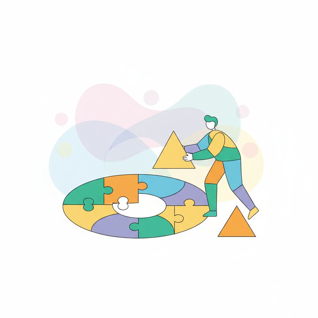 a person solving a puzzle - AI generated illustration