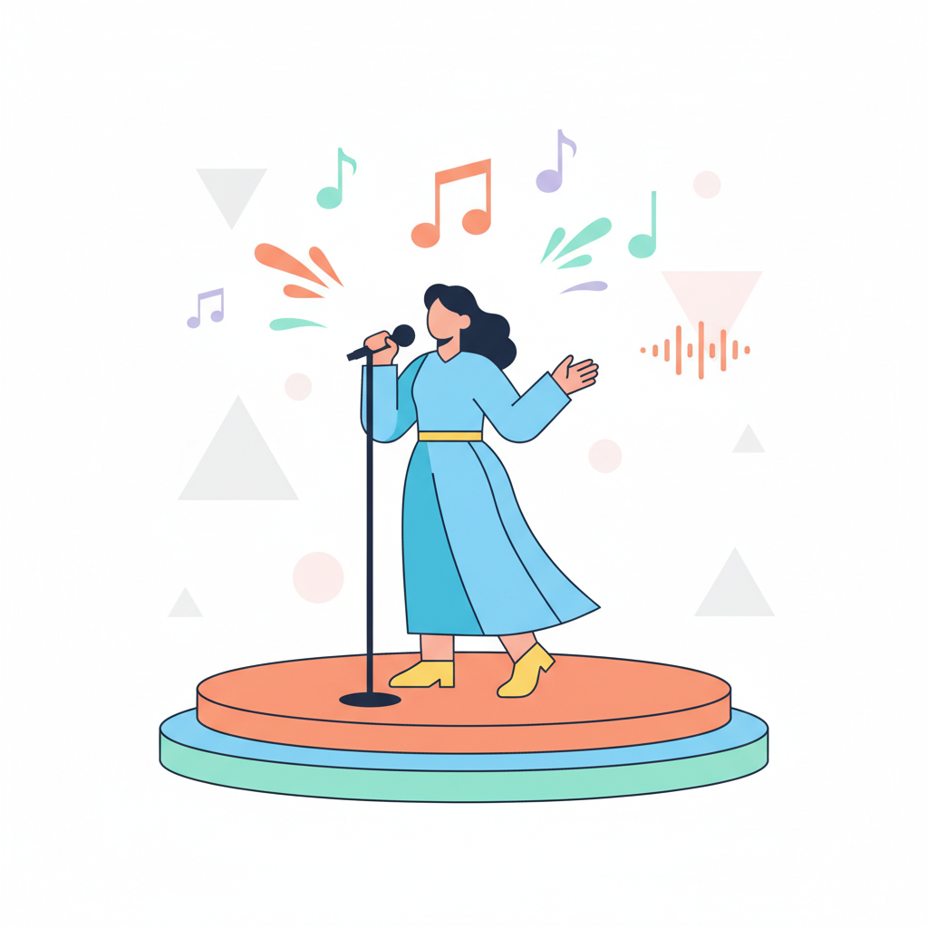 a singer performing on stage - AI generated illustration