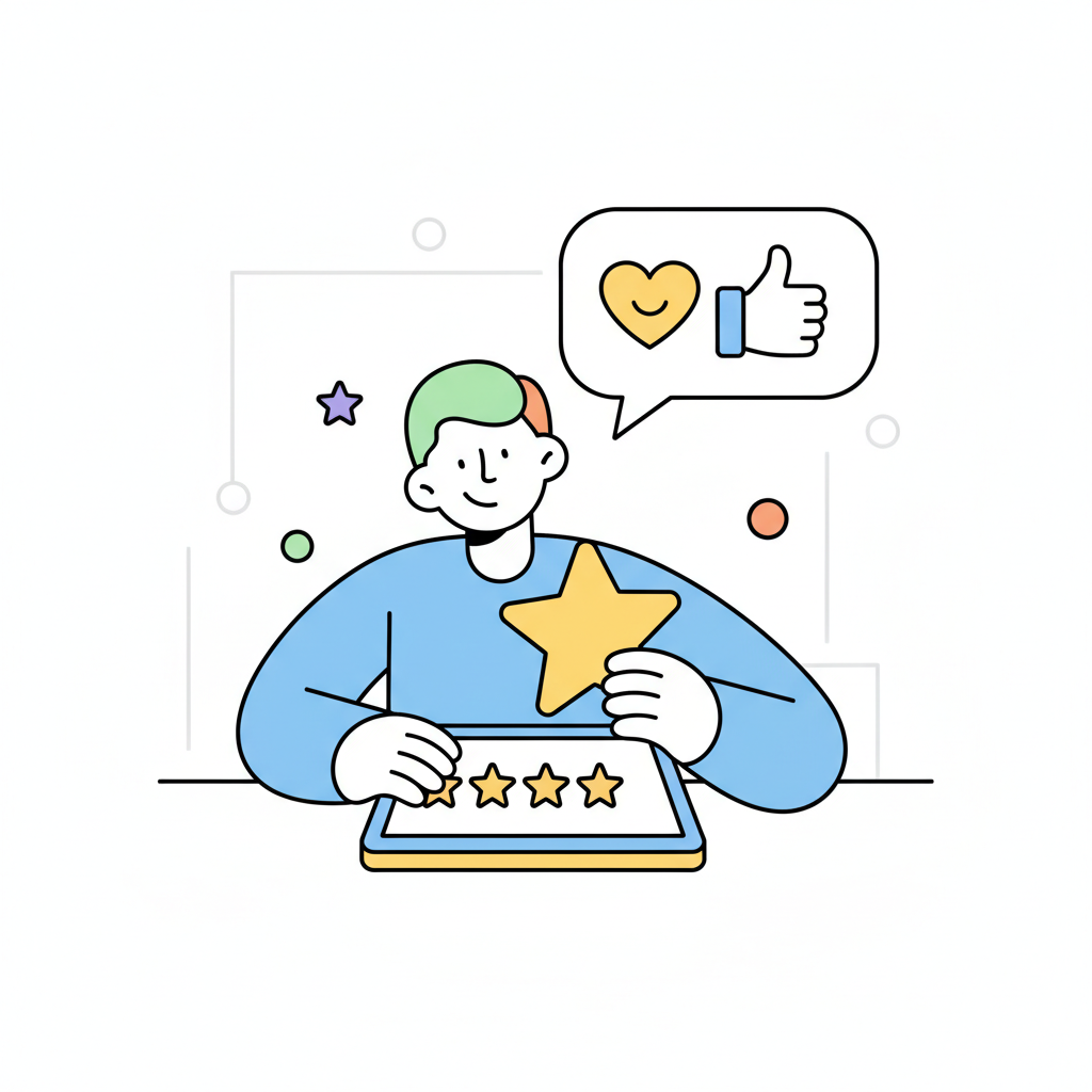a person leaving a product review - AI generated illustration