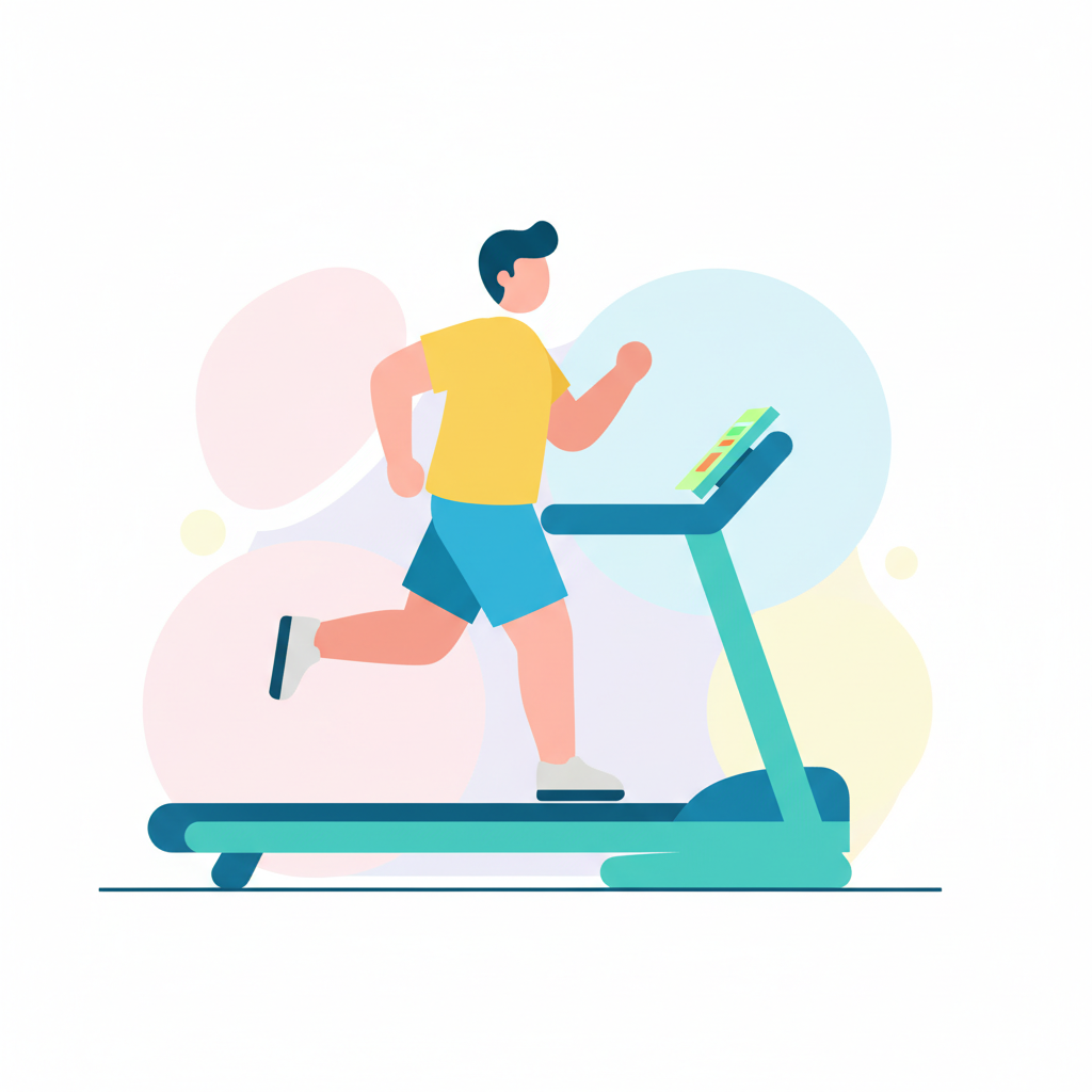 a person jogging on a treadmill - AI generated illustration