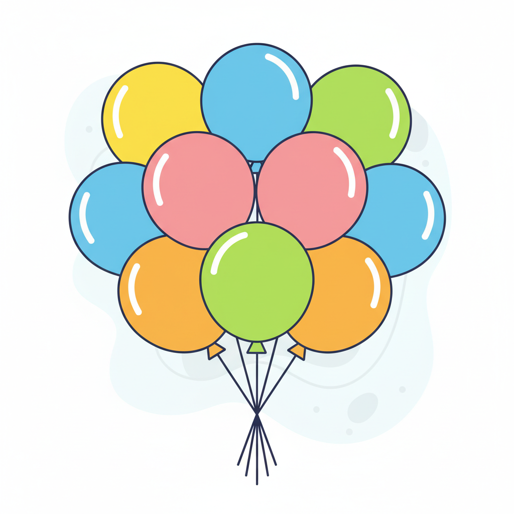 a colorful balloon bunch - AI generated illustration