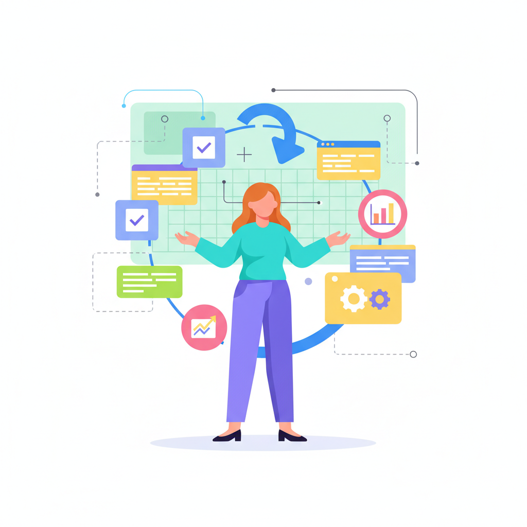 a project manager organizing tasks - AI generated illustration