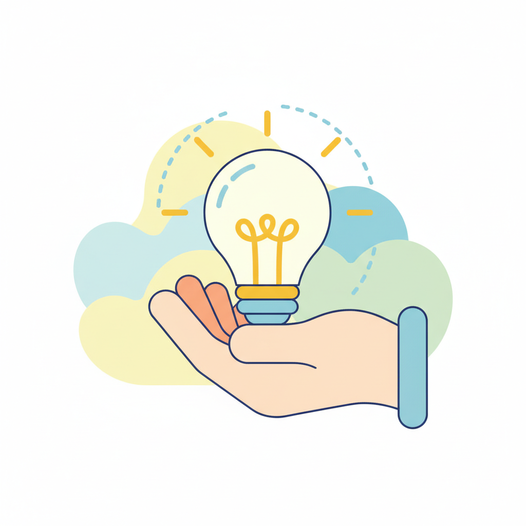 a hand holding a light bulb - AI generated illustration