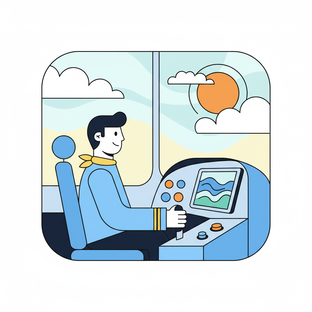 a pilot in a cockpit - AI generated illustration