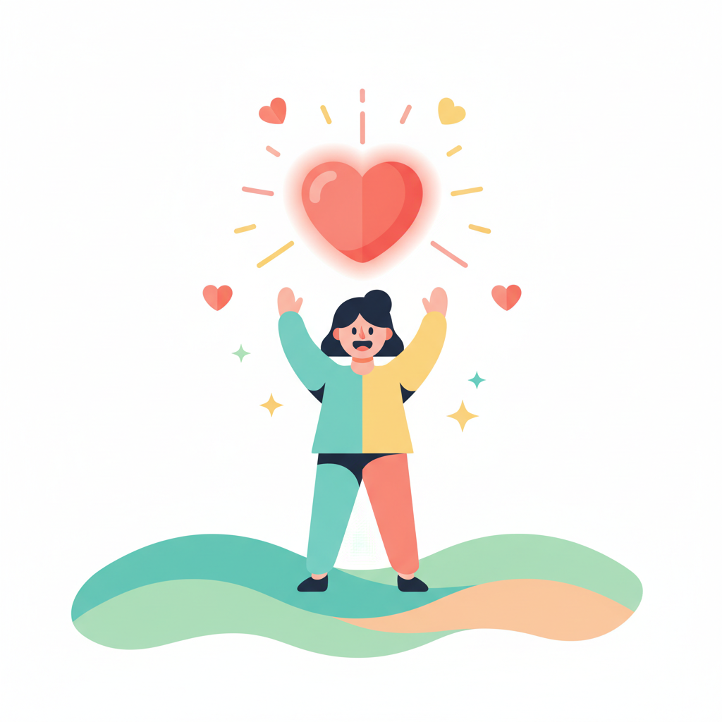 a person reacting with a heart emoji - AI generated illustration