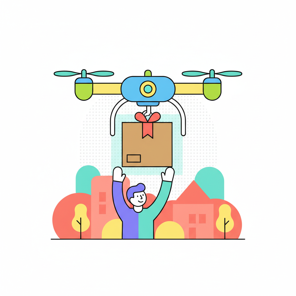 a drone delivering a package - AI generated illustration