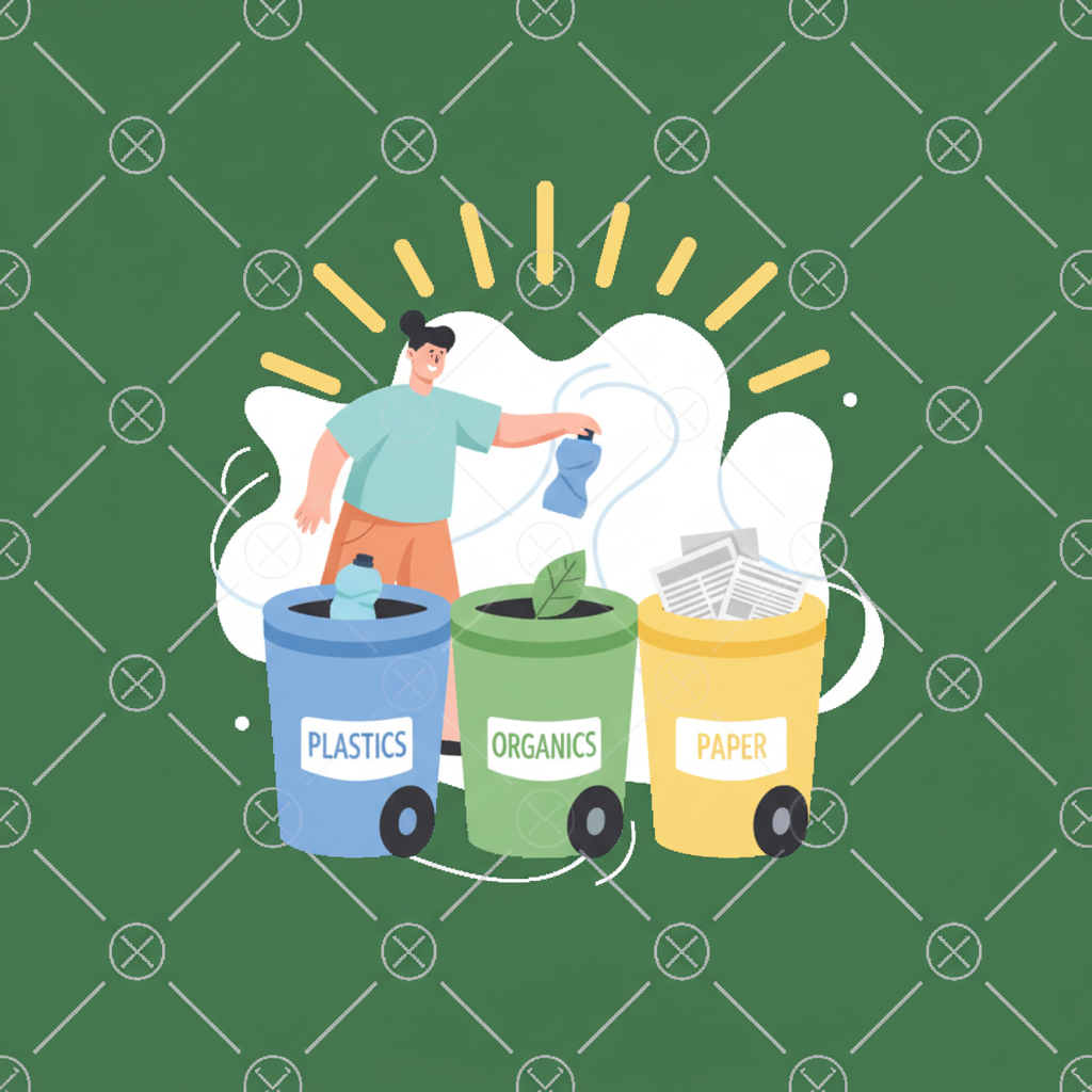 a person recycling waste - AI generated illustration