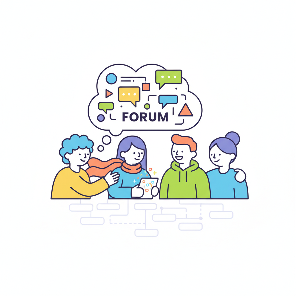 a group chatting in a forum - AI generated illustration