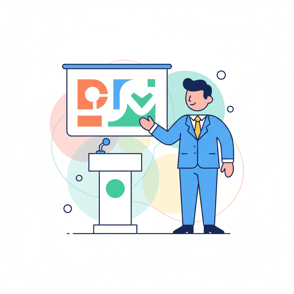 a manager giving a presentation - AI generated illustration