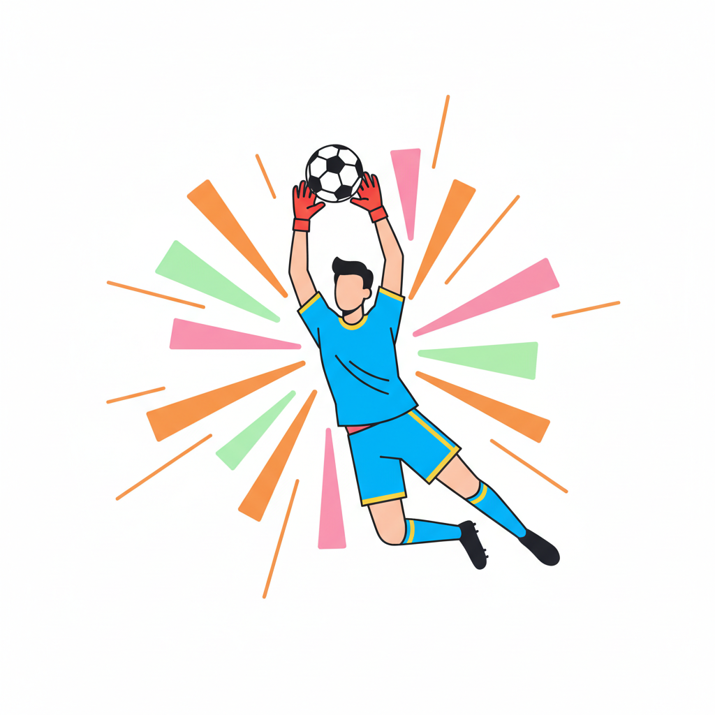a soccer goalkeeper catching a ball - AI generated illustration