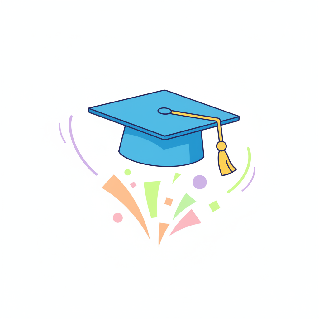 a graduation cap in the air - AI generated illustration