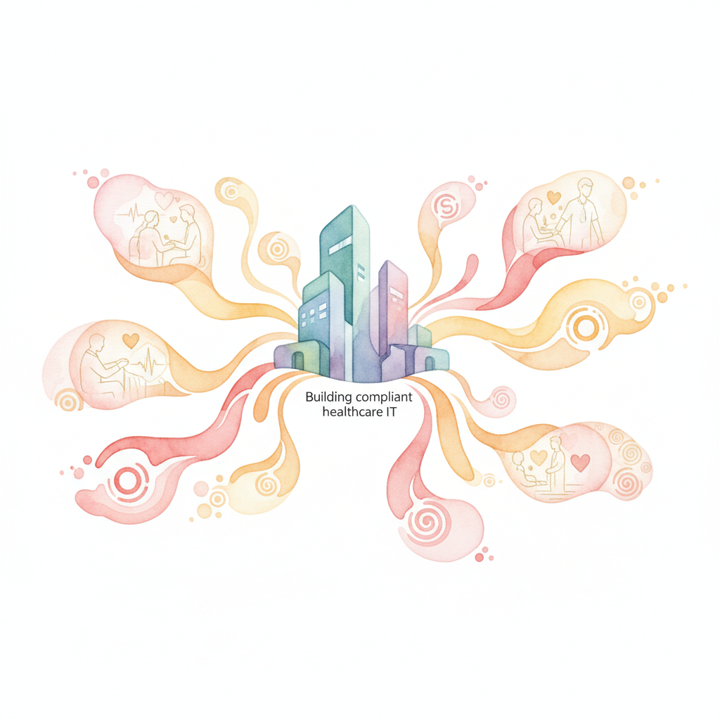 Illustration: building compliant healthcare IT with open source - resulting in excellent care delivery