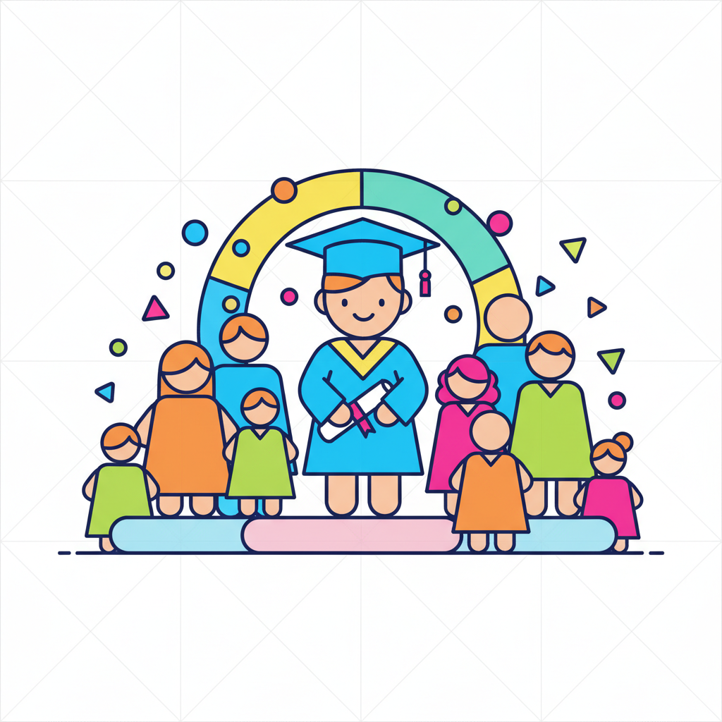 a child’s graduation ceremony - AI generated illustration