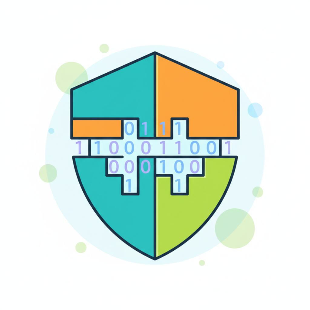 a shield with binary code - AI generated illustration