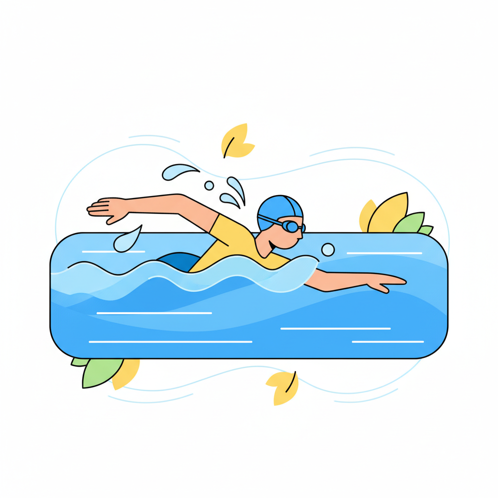 a swimmer practicing in a pool - AI generated illustration