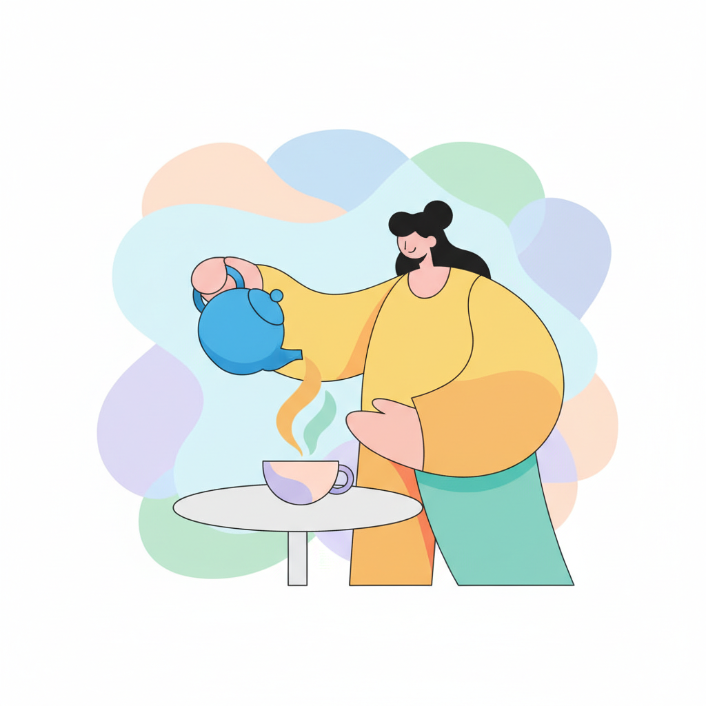a person pouring tea - AI generated illustration