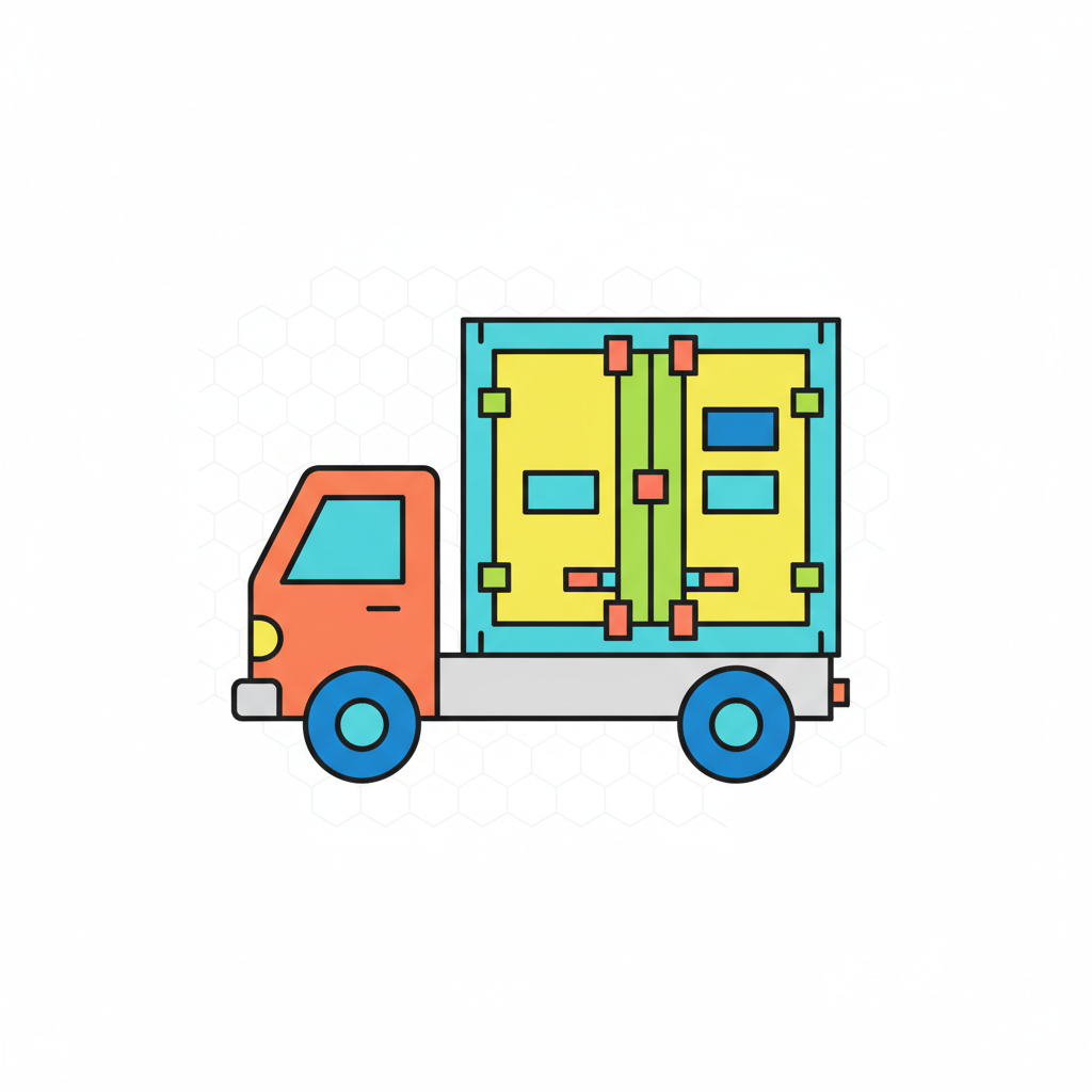 a storage container on a truck - AI generated illustration