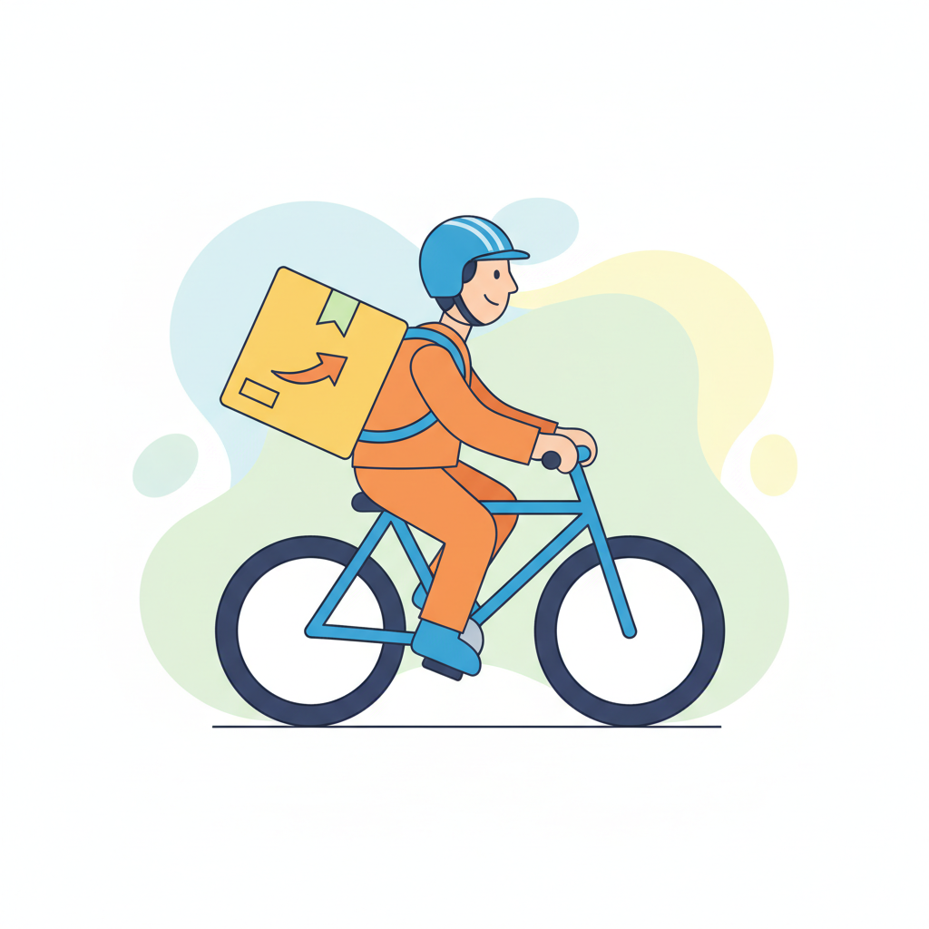 a courier delivering a parcel - AI generated illustration