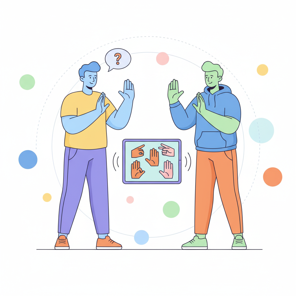 a person learning sign language - AI generated illustration