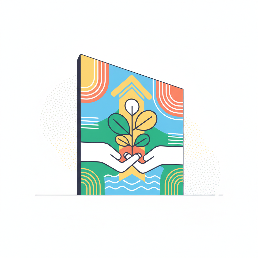 a mural on a building wall - AI generated illustration