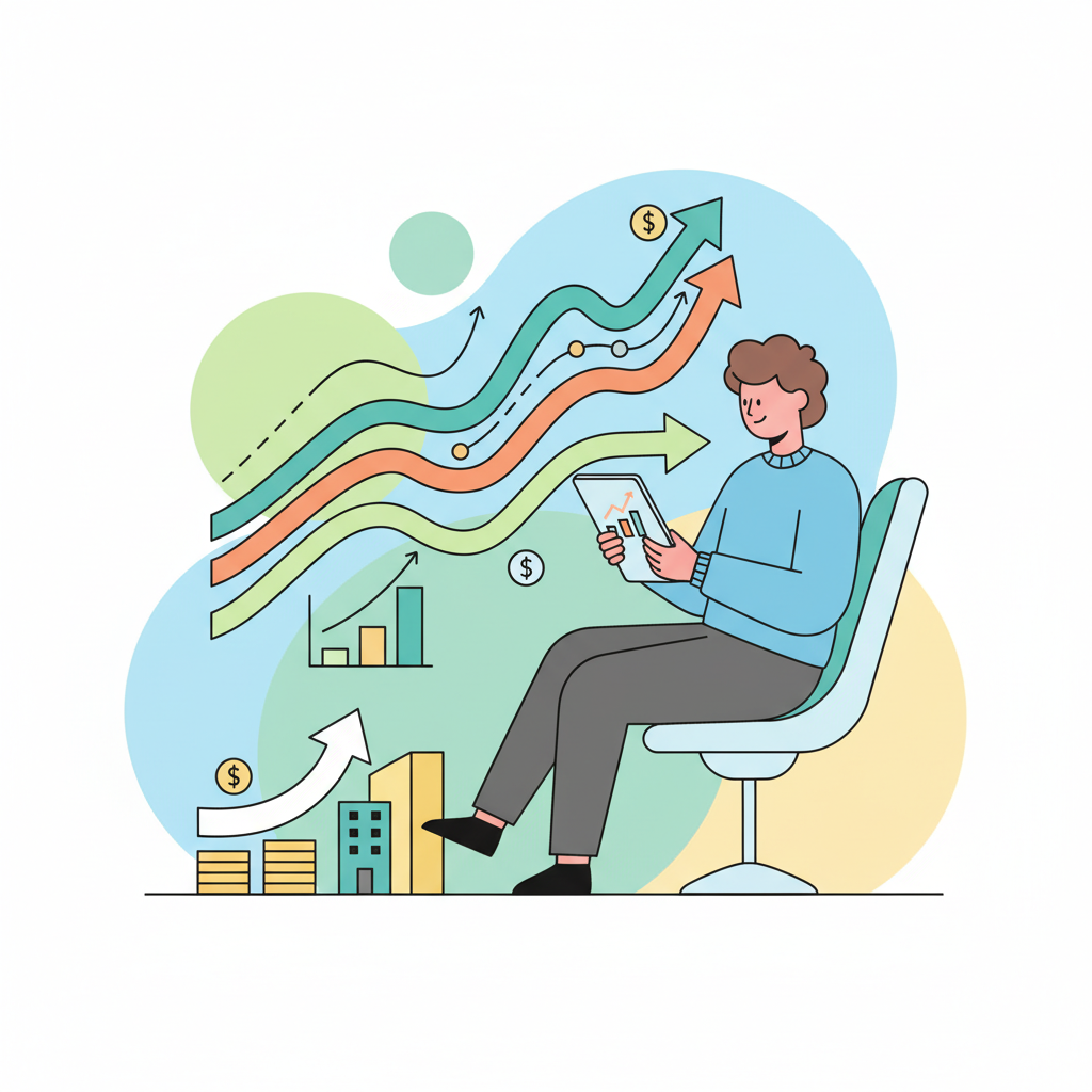 an investor checking stock graphs - AI generated illustration