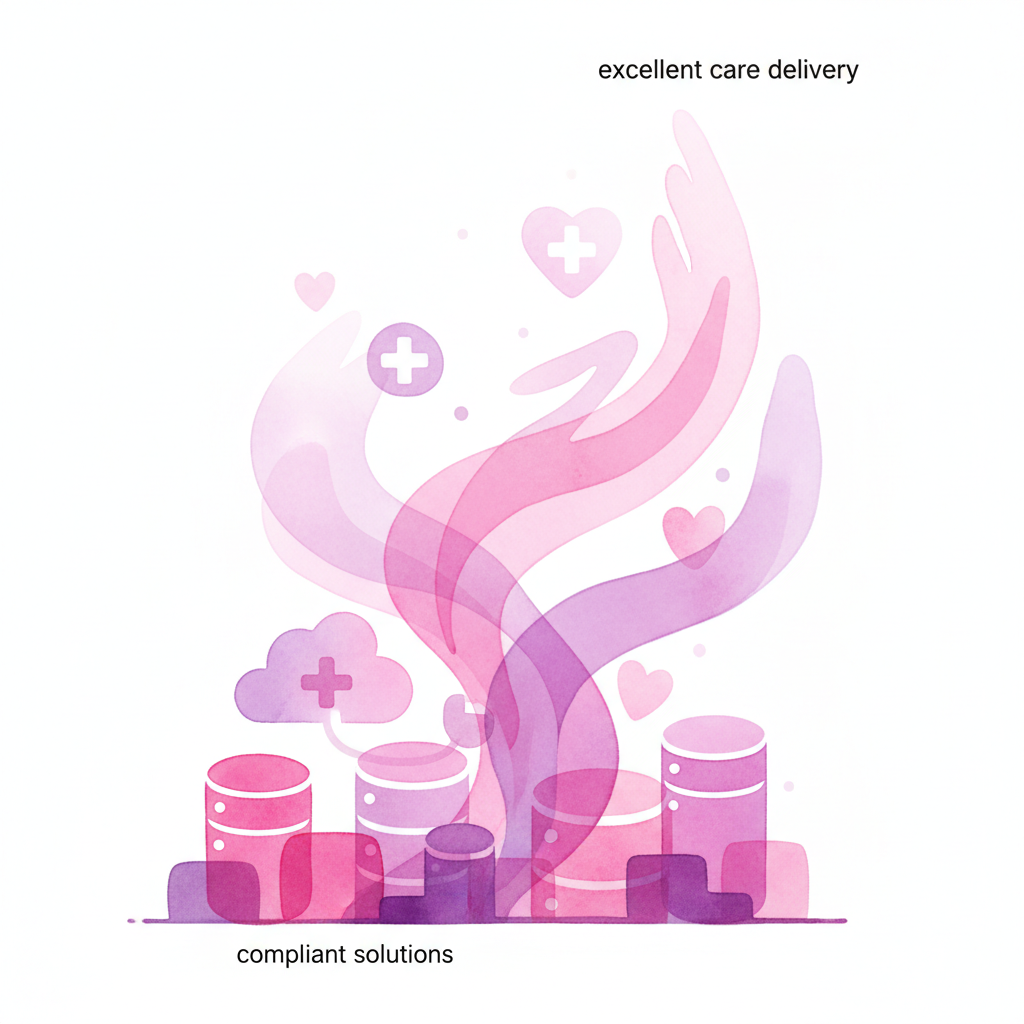 Illustration: healthcare IT building blocks - to build compliant solutions that results in excellent care delivery