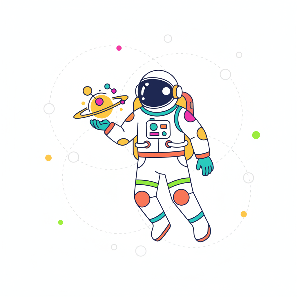 an astronaut floating in space - AI generated illustration