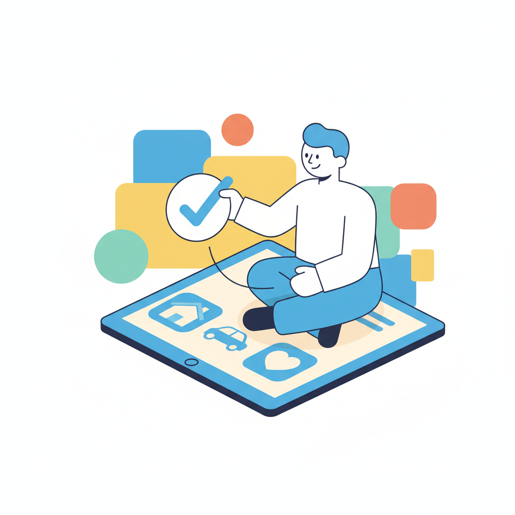 a person shopping for insurance online - AI generated illustration