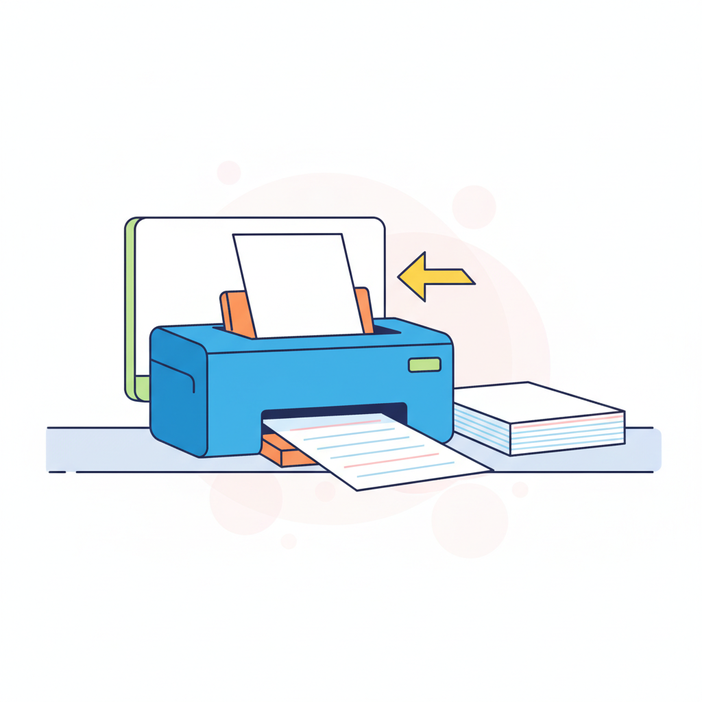 an office printer beside documents - AI generated illustration