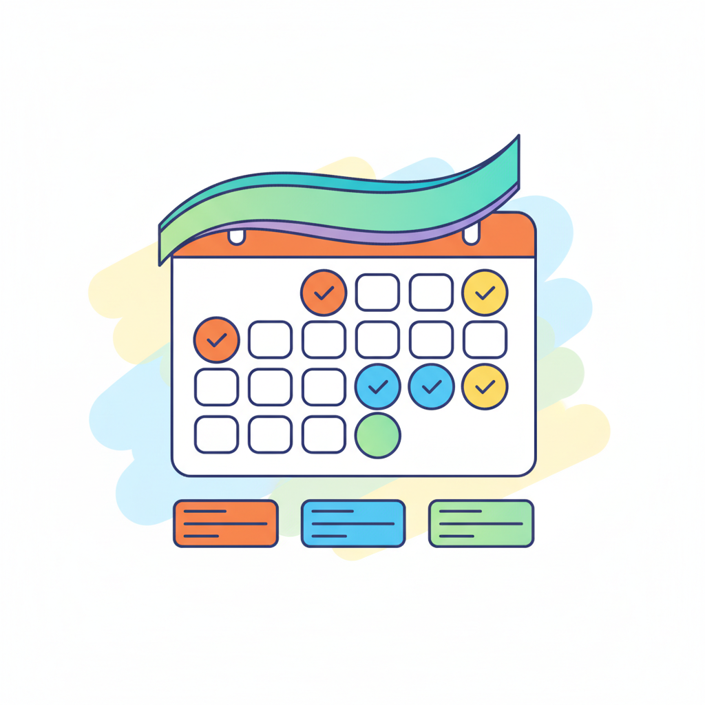 a calendar with marked deadlines - AI generated illustration
