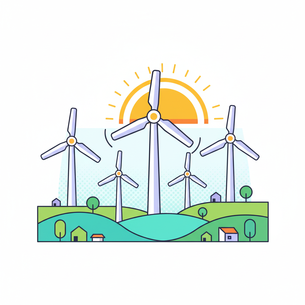 a wind turbine farm - AI generated illustration