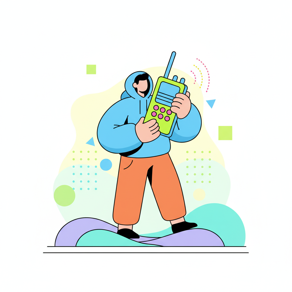 a person using a walkie-talkie - AI generated illustration