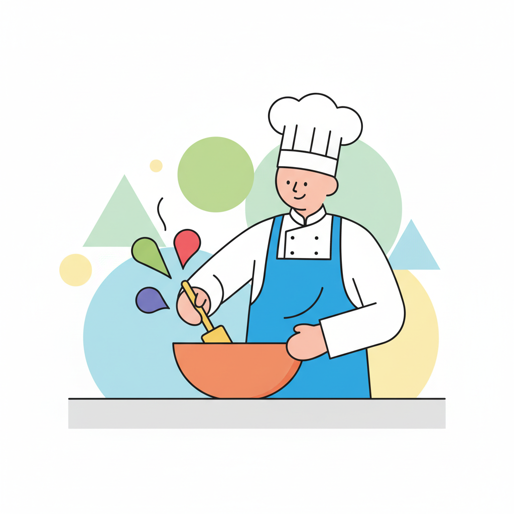 a chef preparing a dish - AI generated illustration